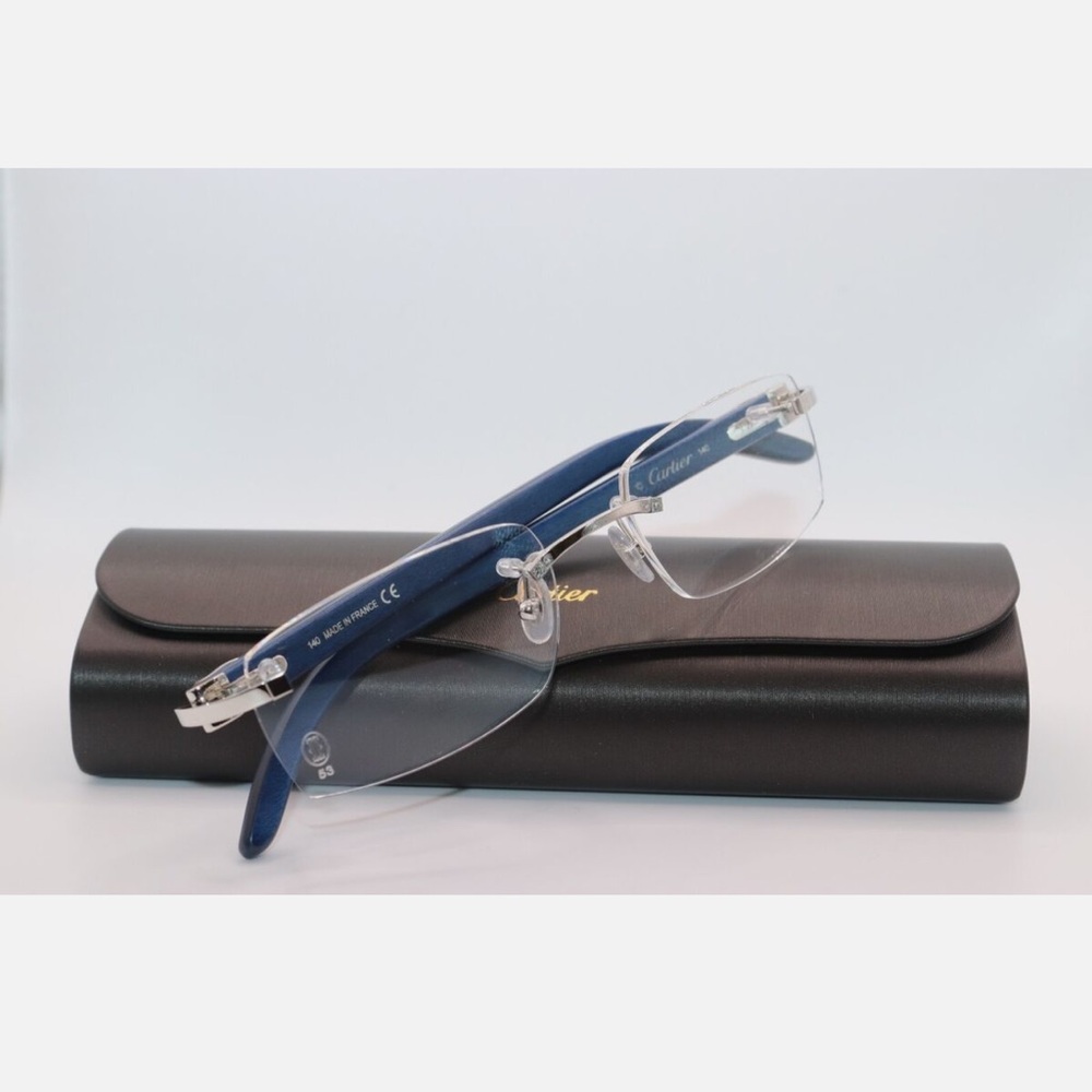 CARTIER GLASSES BLUE WOOD CT0052O-007.